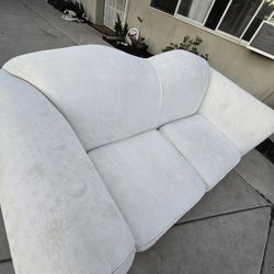 White Sofa & Leather Armchair