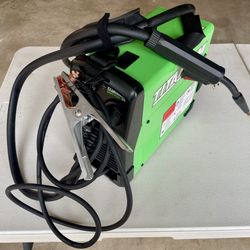 Titanium flux core welder, welding helmet, gloves