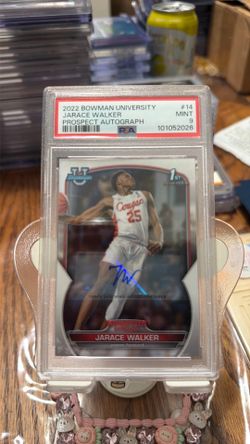 2022 Jarace Walker Bowman University Chrome rookie (RC) prospect autograph card #14 in a PSA mint (MT) 9!