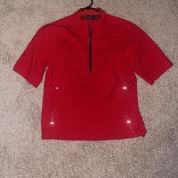 Red Polo Short Sleeve Windbreaker (reflective)