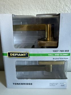 Defiant “Tonebridge” Hall And Closet Door Knob In “Brushed Gold”