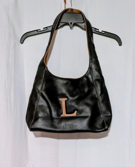 Purse Bag Vinyl Shoulder Strap Tote Bag Letter L Monogram