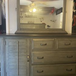 Bed Frame And Dresser With Mirror