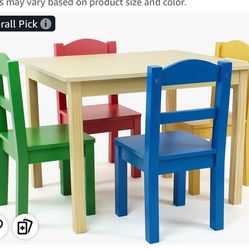 Kids wooden table with chairs