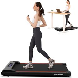 Hartwares Under-Desk Walking Pad Treadmill — 2-in-1 Portable Home Treadmill, 2.5 HP Brushless Motor Electric Walking & Running Machine, Compact Home J