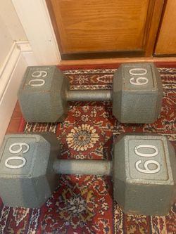 Pair of 60 Lbs dumbbells