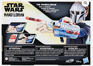 New Star Wars Mandalorian Costume Mask With Nerf Dart Gun Set