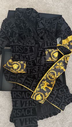 Versace I Love Baroque Bathrobe – Black & Gold – Medium – Original Box