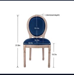 Set of 2 Solid Wood Velvet Dining Chairs