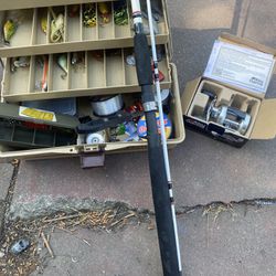 Abu Garcia Ambassadeur 6501s And Tackle Box And Fishing Pole