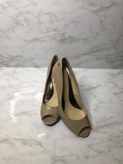 Calvin Klein Women's Kasia Patent Leather Peep-toe Heel