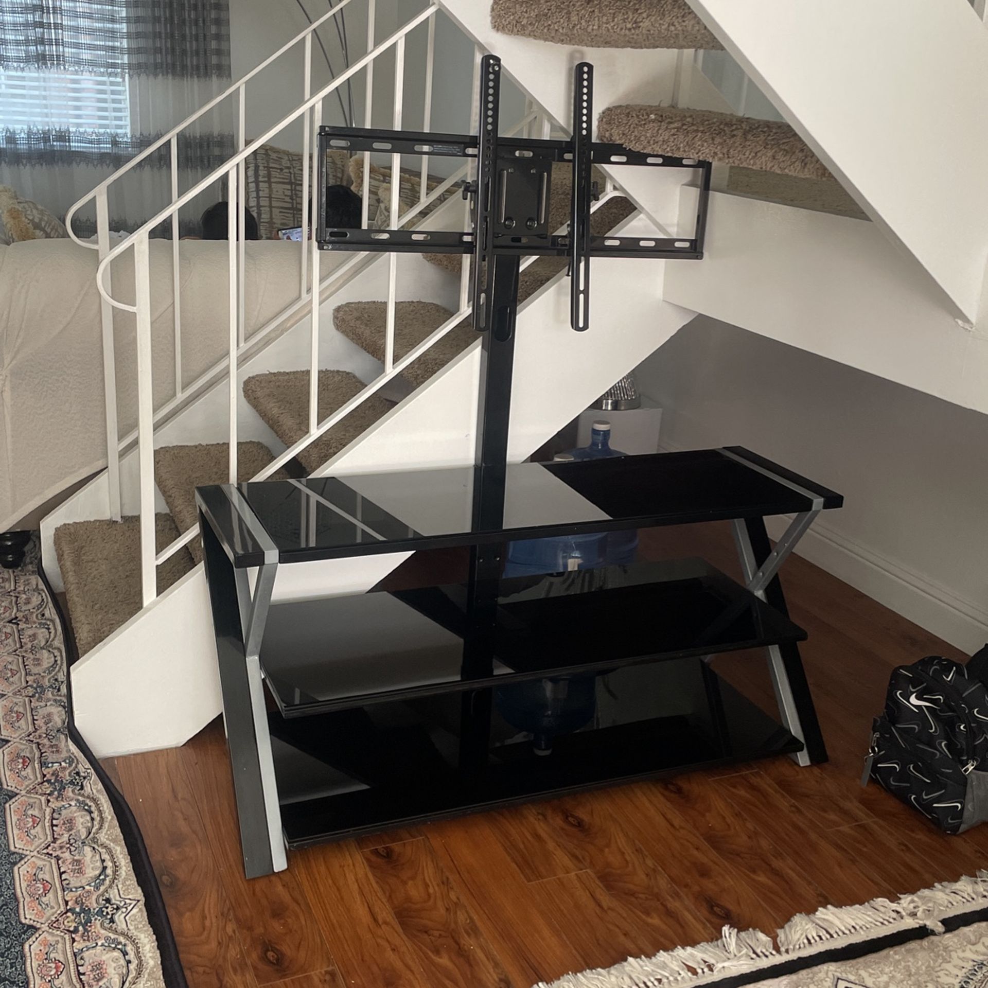 TV Stand With Glass Shelf.