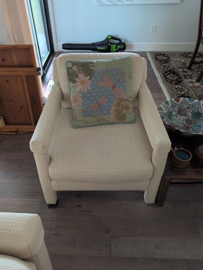 Pair Of Identical Upholstered Club Chairs
