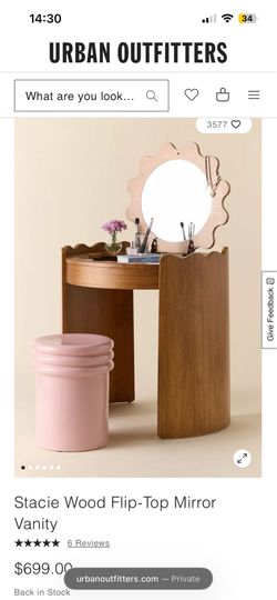 Urban outfitters Stacie Wood Flip-Top Mirror Vanity