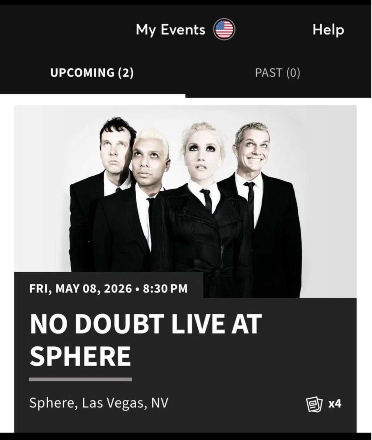 NO DOUBT 5/8 SOLD OUT SHOW AT THE SPHERE