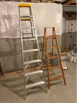 Ladders-Werner Aluminum and Wood Step Ladders
