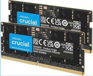 Laptop/mini pc crucial 32GB DDR5 RAM Kit (2x16GB) 5600MHz. Brand new never used.