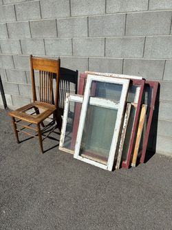 FREE FREE FREE Antique Windows & Chair