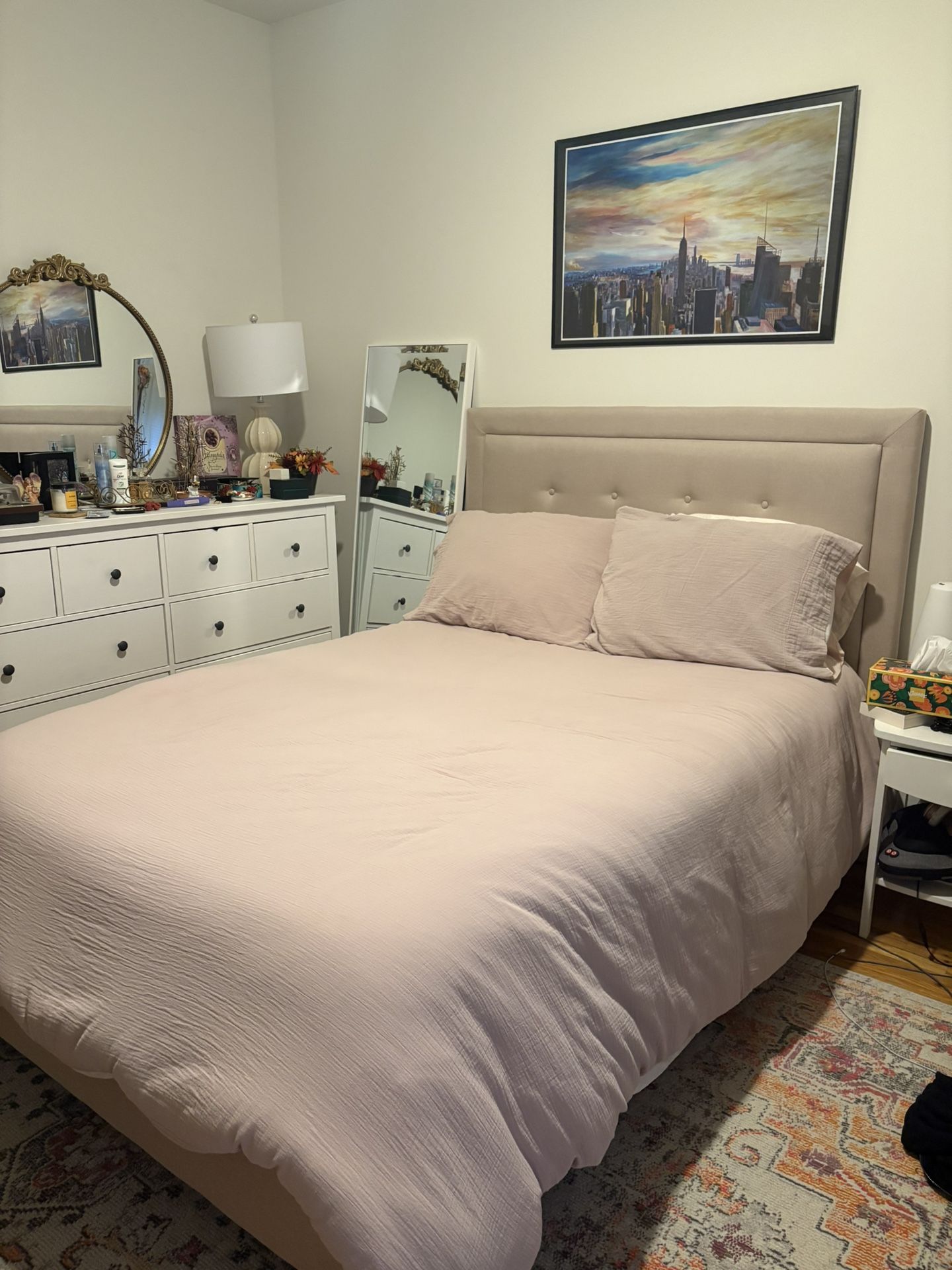 Beige Bed Frame