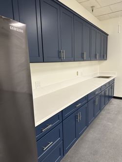 Navy Blue Shaker Cabinet 