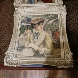 Antique Victorian Lady Portrait – Ornate Gilded Frame, 19th Century Elegance
