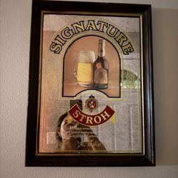 Antique Signature Stroh Beer Mirror