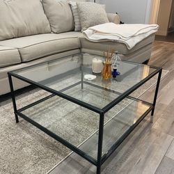 Glass coffee table