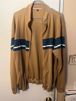Tan colored Men’s turtle neck sweater XXL green/white design