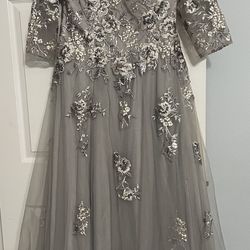 La Femme (124) 29825 Long Sleeve Mother of the Groom Tulle Gown size 18 $698