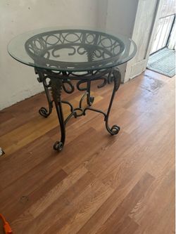 Glass side table