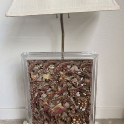 Antique Wood carving and acrylic base lamp