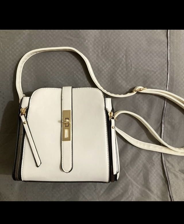 White Faux Leather Purse