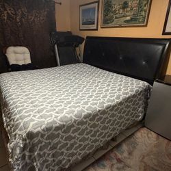 King Size Bed and Nightstand