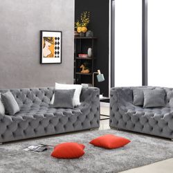Gray Sofa Loveseat Set
