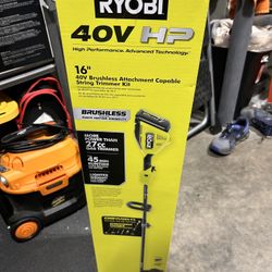 Brand new 40V HP 16  in. Cordless Carbon Fiber Shaft Attachment Capable String Trimmer Brand New in Box