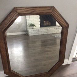 Vintage Wood Mirror 