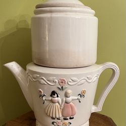 Antique Large Porcelier Coffee/Teapot with Lid and Additional Tea Diffuser