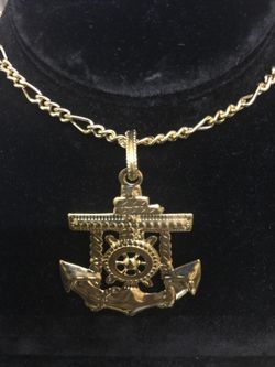 14k gold plated charm and chain