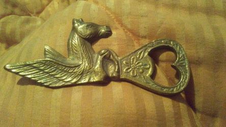Pegasus brass bottle opener