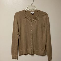 Women’s LOFT Ann Taylor 100% cotton tan cardigan sweater… Size small