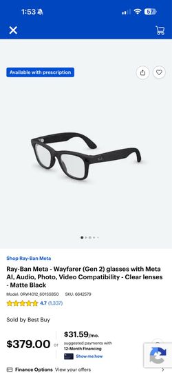Rayban Meta glasses Gen2