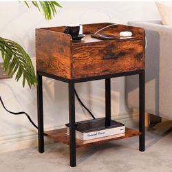 Nightstand with Charging Station and USB Ports