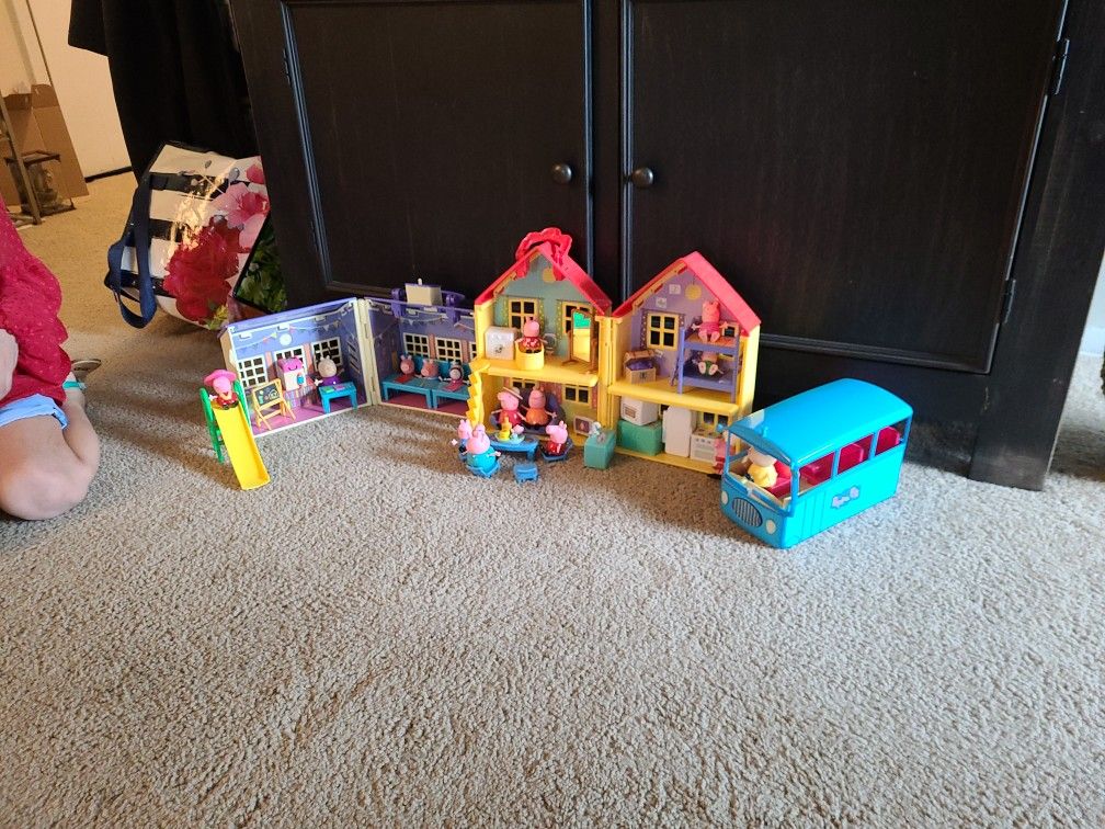 Pepper Pig House, School, Bus