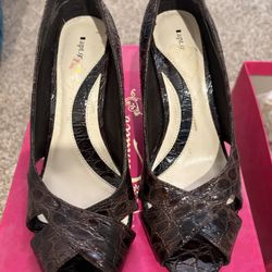 Brown Sling Back Heels