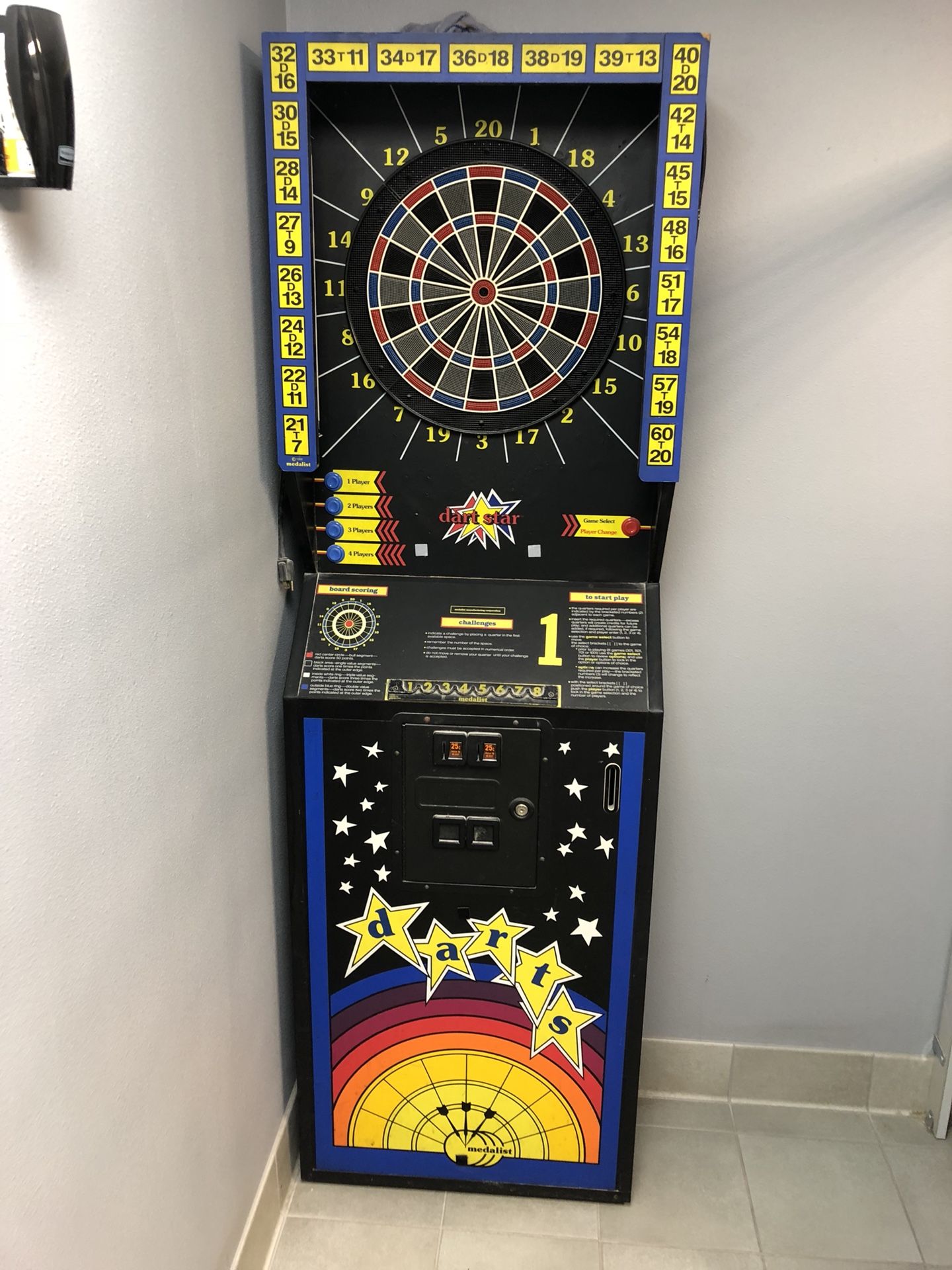 Medalist Dart Star bar style coin operated electronic dart board