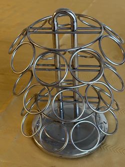Rotating Chrome Coffee Pod Holder Tower