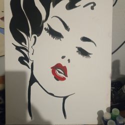 Vintage Acryllic Art Painting On Canvas