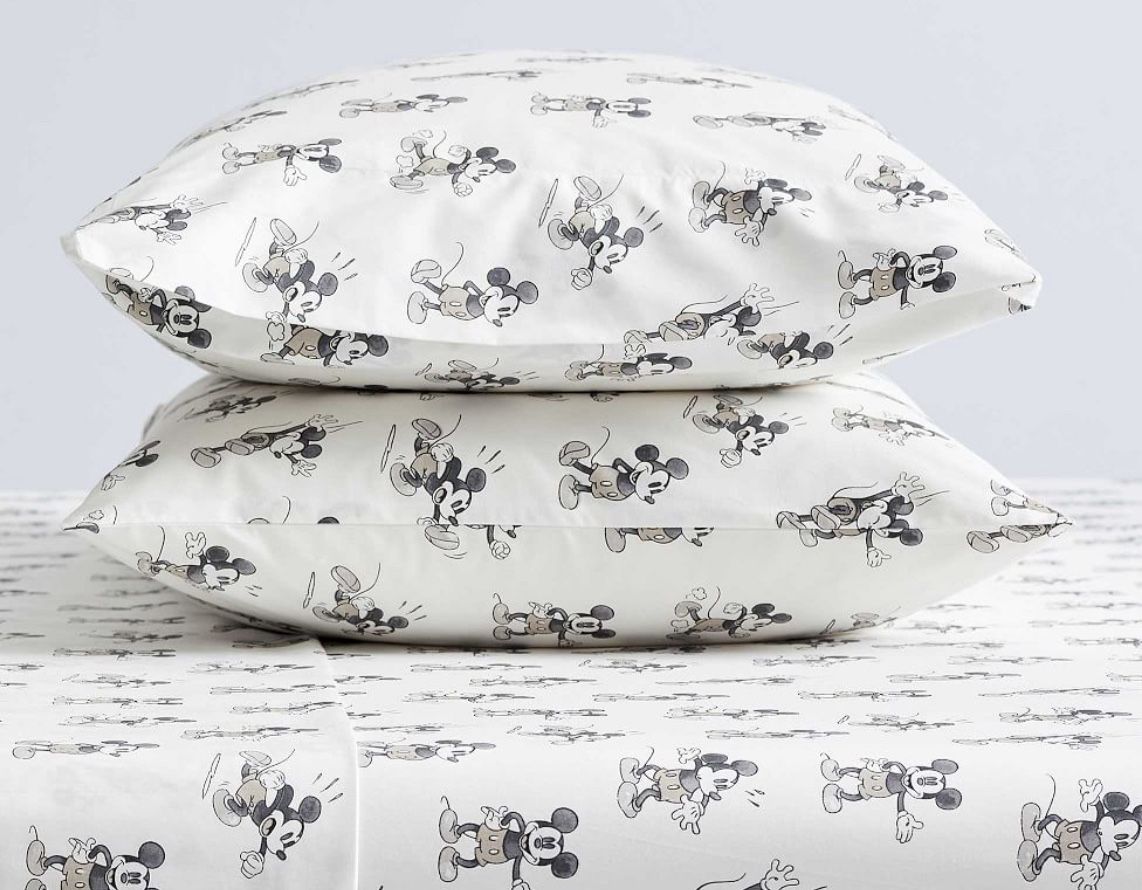 Pottery Barn Mickey Pillowcase Set -King Size Pillows