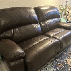 Leather Power Recliner Sofa