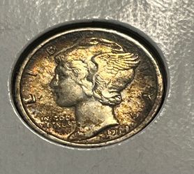 1917 Mercury Dime~ early/better date. Toned.